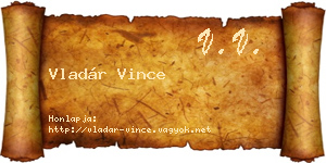 Vladár Vince névjegykártya